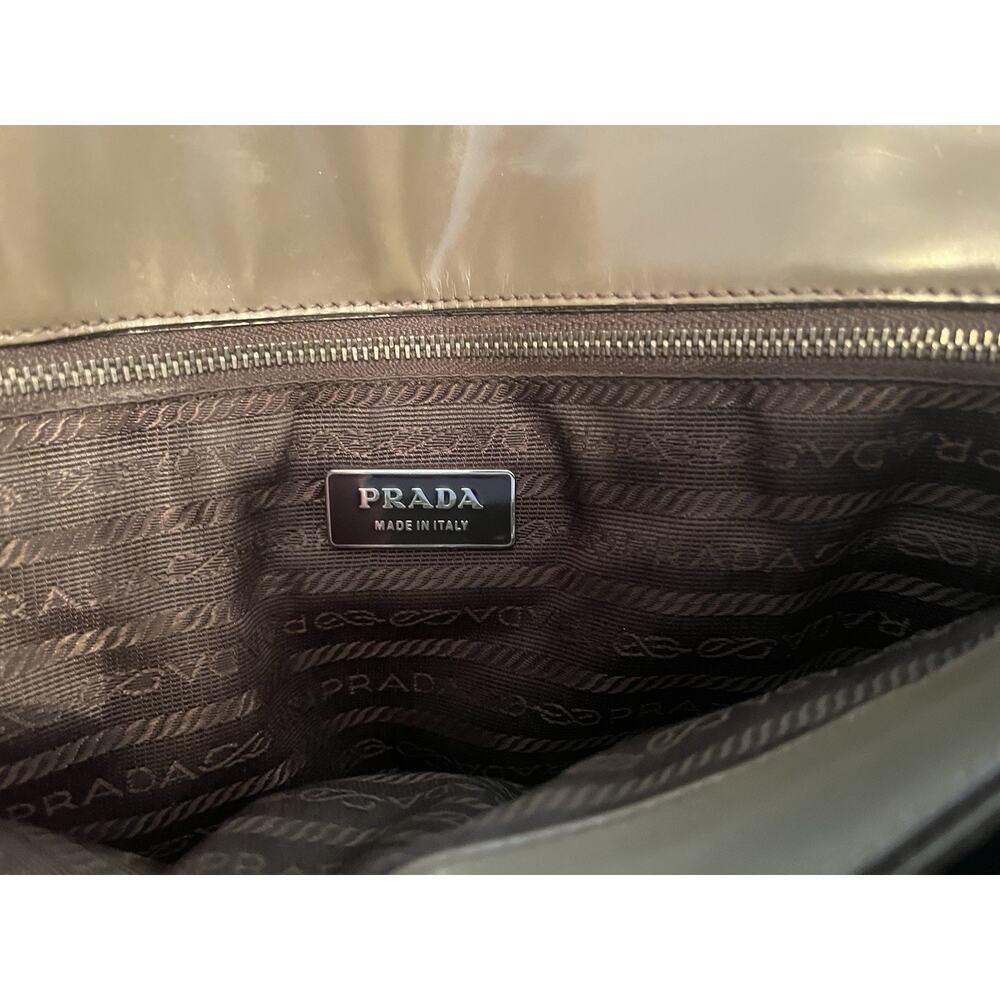 Prada Spazzolato Glossy Matte Gray Patent Leather - Picture 5 of 13